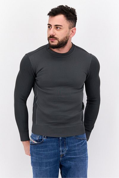 freesoul Men Crew Neck Long Sleeve Solid Sweatshirt, Grey