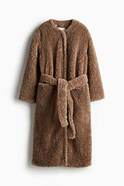 H&M Fluffy tie-belt coat