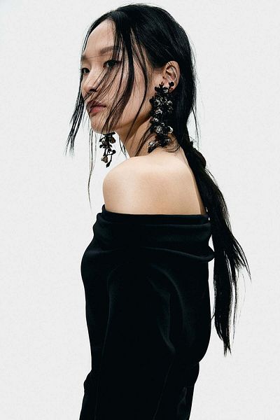 H&M Draped off-the-shoulder dress