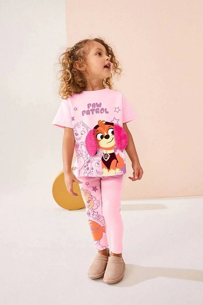 Daisy Dolly Girl's Cotton Non-Ribbed Leggings Printed Bottom Top Set