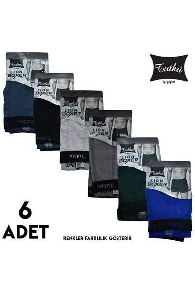 Dream Life Tutku 0123 Ανδρικά Lion Sports Boxer Σορτς 6 Πακέτα ΜΙΚΤΟ ΧΡΩΜΑ