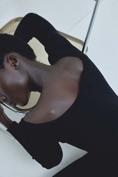 H&M Rib-knit off-the-shoulder dress