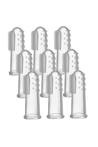 AMCHI BABY فرشاة أسنان سيليكونية لأطراف الأصابع - عبوة من 3 قطع