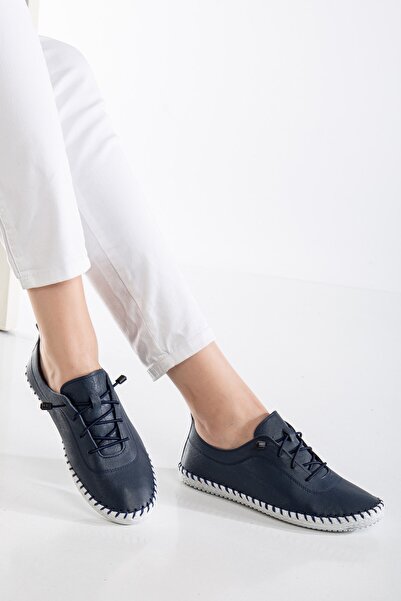 By Yağlıoğlu ygszd01 حذاء نسائي مريح من الجلد الطبيعي قابل للطي لتقويم العظام