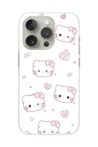 Dali Design iPhone 14 Pro Max Compatible Transparent Case Hello Kitty Design