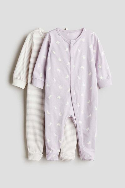 H&M 2-pack cotton sleepsuits