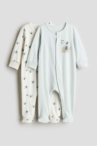 H&M 2-pack cotton sleepsuits