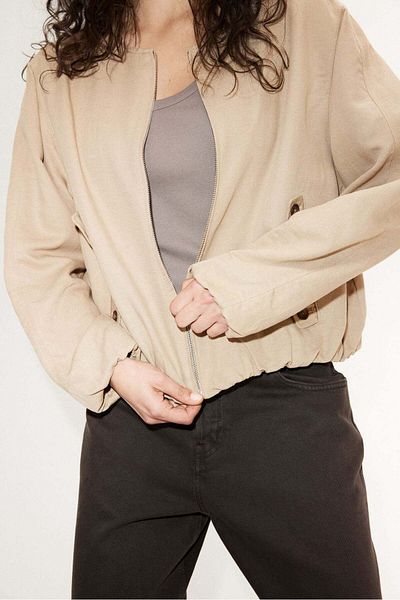 H&M Linen-blend bomber jacket