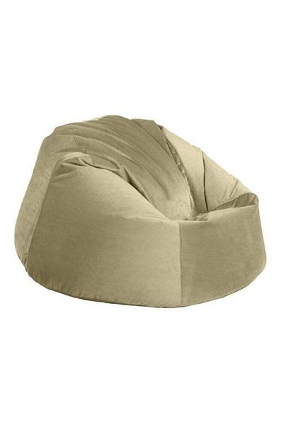 soufa dibaj Chair | Round Bean Bag Velvet - Dark Ivory - Meduim