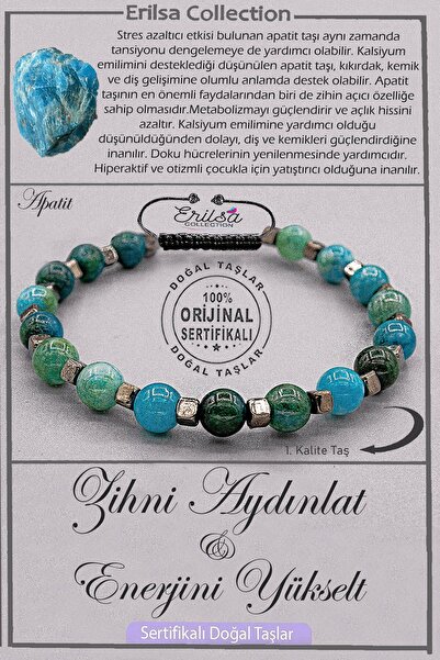 Erilsa Sertifikalı AAA+ Kalite Doğal Terahertz - Apatit Taşı Zihni Aydınlat E...