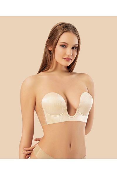 İntive Lingerie Νέας γενιάς γυαλιστερή επιφάνεια V λαιμόκοψη σουτιέν στράπλες