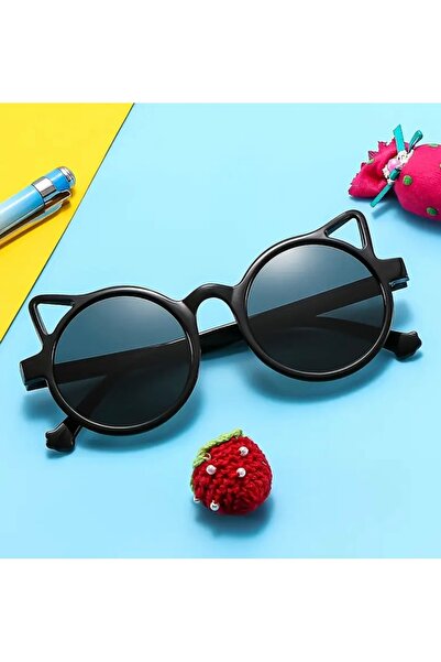 ADEN BEBEK AKSESUARLARI Girl Baby Black Cat Framed Sunglasses (Measures 12.8 ...