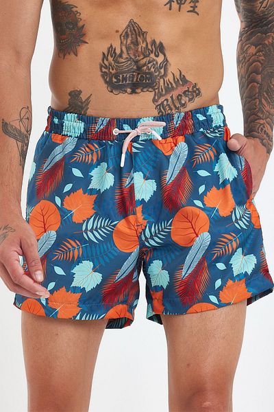 MADZEYMODA Ανδρικό πολύχρωμο μαγιό με σχέδιο Premium LS-95823