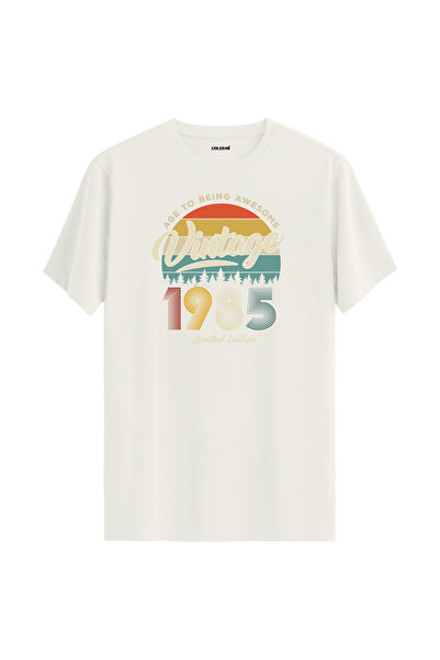 Colermi 1985 الحنين هدية عيد ميلاد طاقم الرقبة إكرو خمر تي شيرت