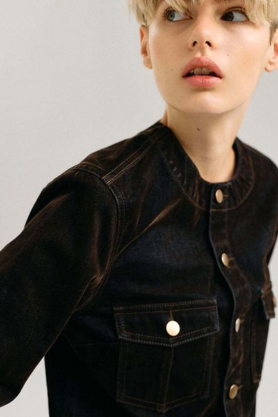 H&M Flocked denim jacket