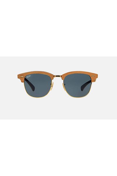 Ray-Ban Unisex CLUBMASTER WOOD Matte Brown Sunglasses RB3016M 118158