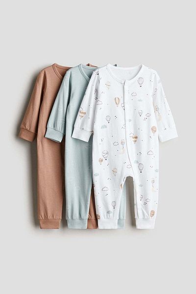 H&M مجموعة من 3 بيجامات قطنية