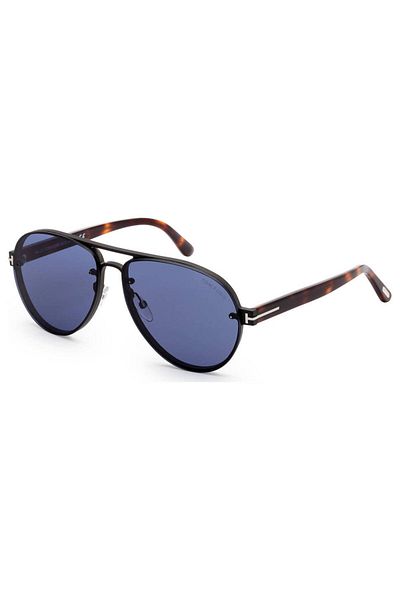 Tom Ford Men's Shiny Dark Ruthenium Aviator Sunglasses FT0622/S 12V