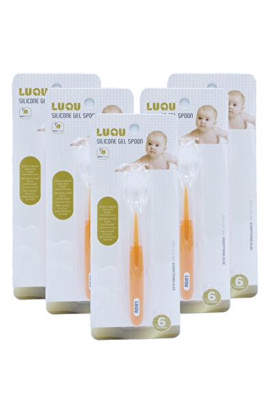 LUQU BABY Luqu Spoon Silicone-Orange-Pack of 5