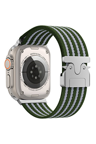 morfide ساعة أبل 49 ملم متوافقة مع Zore KRD-133 سلك شبكي من نسيج النايلون