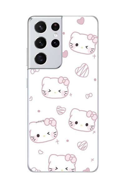 Dali Design Samsung Galaxy S21 Ultra Compatible Transparent Case Hello Kitty ...