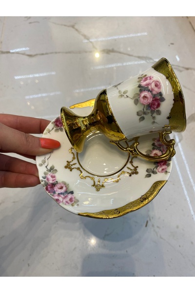 hediye Esterhomedecor 2 Personality Pedestal Porcelain Coffee Cup