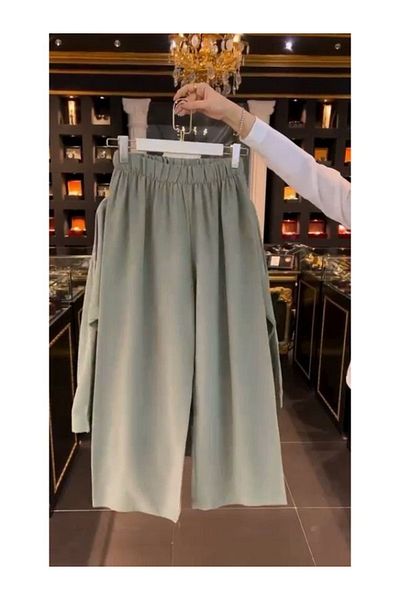 CLASSY.MODA Set din trei piese - cămașă, pantaloni și tricou cu broderie