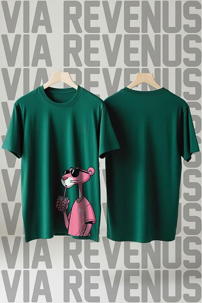 Vordevia Μπλουζάκι Unisex με λαιμόκοψη με λαιμόκοψη σε ροζ Panther