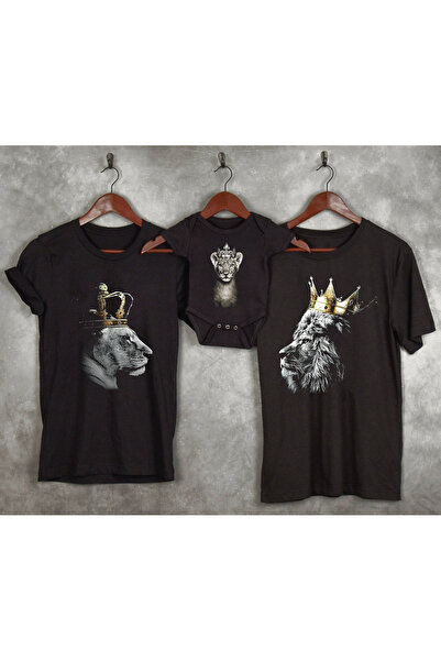 l'eivor Mother&Dad&Baby LION Design SPECIAL Combinație de familie Tricou Zıbı...