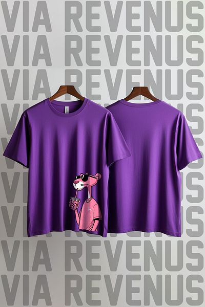 Vordevia Μπλουζάκι Unisex με λαιμόκοψη με λαιμόκοψη σε ροζ Panther