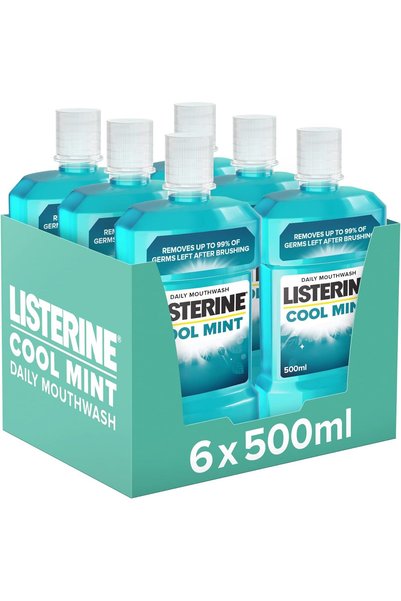 Listerine Cool Mint Mouthwash, 6X 500ml, Blue