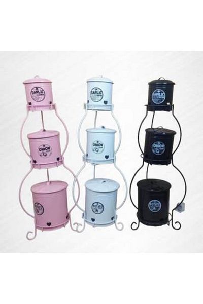 Generica Triple metal stand for vegetables, onions, potatoes and garlic, made in Turkey