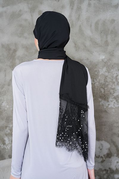 AGH Değerli Hediyeler Μακρύ Lez Lace Stone Αξεσουάρ Πολυτελές Σάλι Κρεπ Σιφόν Χειροποίητο Κομψό Σάλι