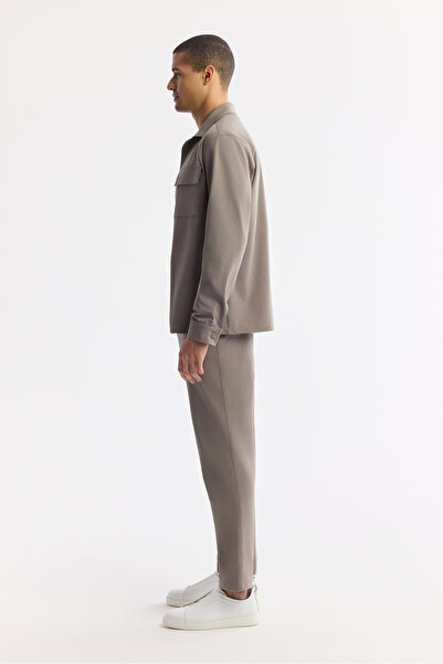 Avva Erkek Vizon Klasik Yaka Kırışmaz Comfort Fit Gömlek Ceket A51Y2118