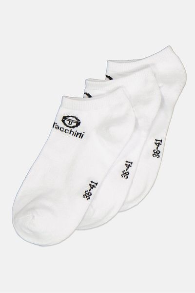 Sergio Tacchini Women 3 Pair Brand Logo Ankle Socks, White