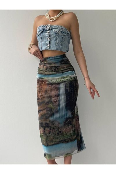 Kokosh moda Fusta midi transparentă Lara