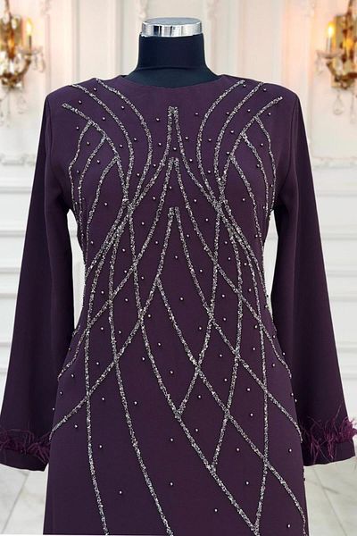 TRENDTESETTÜR Rochie Abie mov (Viолет) cu margele