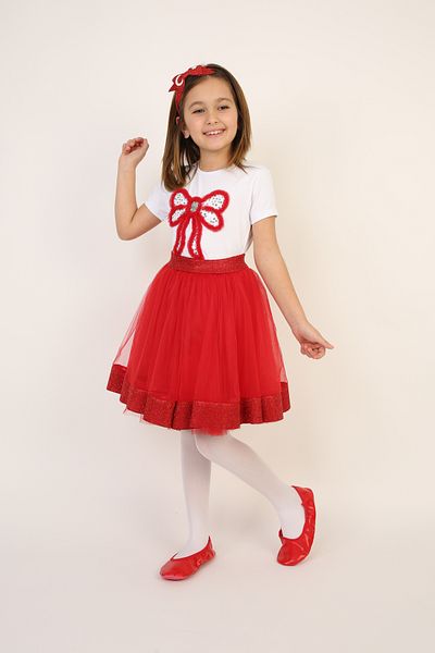 Dıgıl Kids Girl's April 23 Red Ribbon Suit