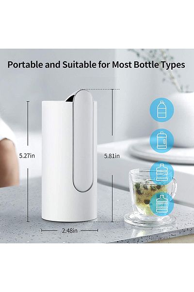 COOYA Foldable Water Dispenser,Generic Gallon Bottle Water Pump,USB Charging,for Home,Office,Outdoo