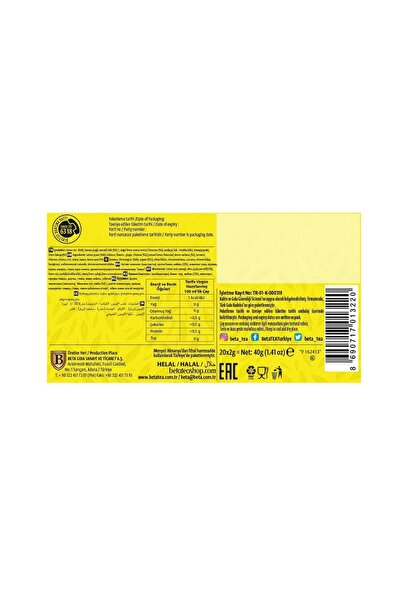 Beta Tea Zencefil Limon Çayı 20 Adet - Beta Herbtea Collection