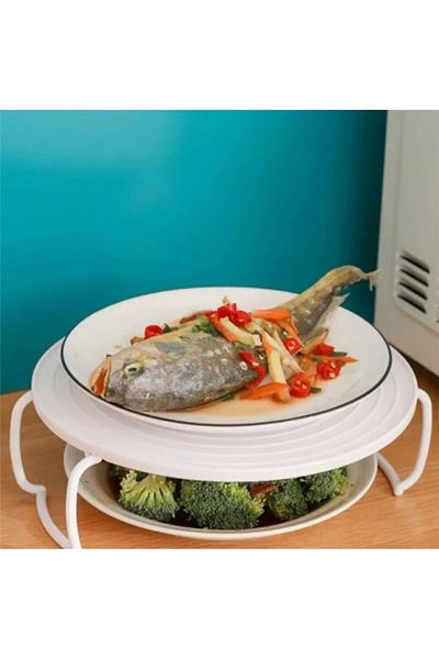 Tanemce Collapsible Refrigerator and Microwave Shelf, Heat Resistant Organizer White