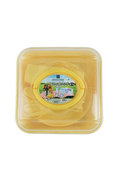 ROYALFORD 32-Piece Charizma Picnic Set| 27x27x 10cm| RF10797| Reusable Plate and Glass Set