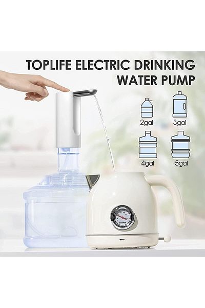 COOYA Foldable electric drinking water pump, digital display, USB charging, 2 modes, for home and office