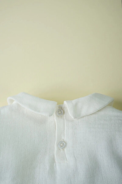 gumbuloy X Silk Atlas Baby Girl Baby Collar Ruffled Sleeve Muslin Shirt