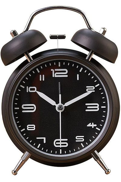 COOYA Twin Bell Alarm Clock,Metal Frame ,3D Dial with Backlight Function Suitable for Home Office,Black