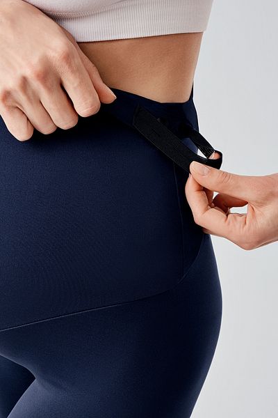 Artış Stretch Waist Adjustable Thermal Raster Maternity Leggings - Winter T10