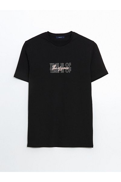 LC Waikiki New Season Crew Neck εμπριμέ χτενισμένο βαμβακερό ανδρικό Tisort - S5J842Z8