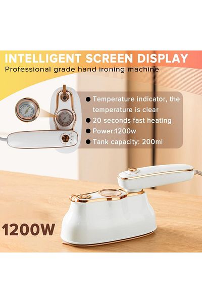 COOYA Handheld Steamer, 1200W Foldable, 15s Quick Heat, 200ml Water Tank, Dry and Wet Dual-use, White