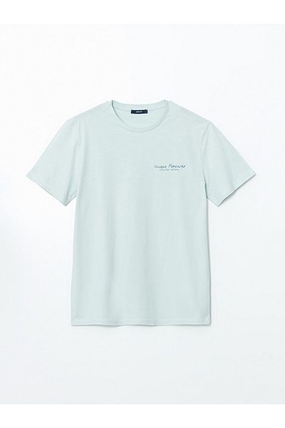 LC Waikiki Tricou pentru bărbați din bumbac pieptănat cu imprimeu cu decolteu rotund de sezon nou - S5KJ18Z8