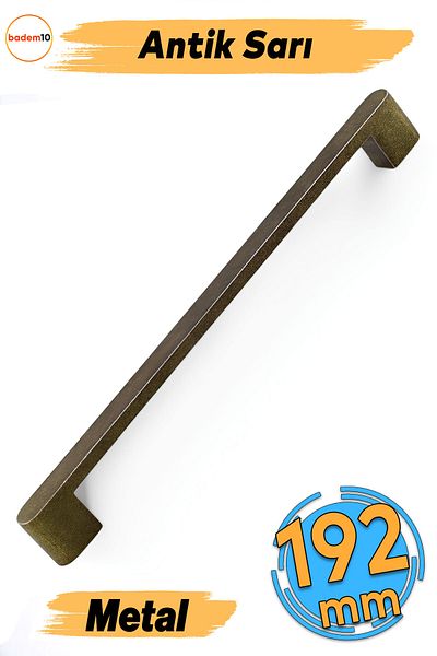 Badem10 Uhud 192 mm Mobilier din metal galben antic Sertar de bucătărie Dulap dulap capac mâner mâner